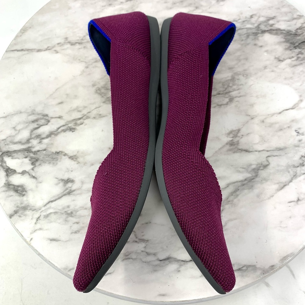 *No Insoles Rothys The Point Stretch Knit Orchid Ballet Flats 7.5 Retired Sporty - Picture 7 of 15